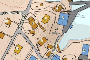 Kartbilde fra WMS-tjeneste av avviket