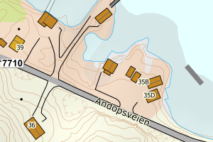 Kartbilde fra WMS-tjeneste av avviket