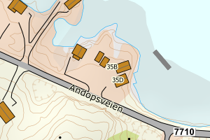 Kartbilde fra WMS-tjeneste av avviket