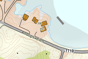 Kartbilde fra WMS-tjeneste av avviket