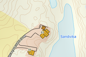 Kartbilde fra WMS-tjeneste av avviket