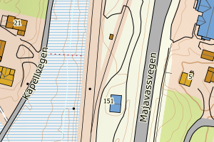 Kartbilde fra WMS-tjeneste av avviket