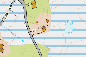 Kartbilde fra WMS-tjeneste av avviket
