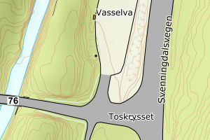 Kartbilde fra WMS-tjeneste av avviket