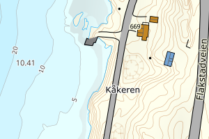 Kartbilde fra WMS-tjeneste av avviket