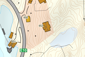 Kartbilde fra WMS-tjeneste av avviket