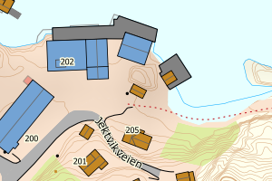 Kartbilde fra WMS-tjeneste av avviket