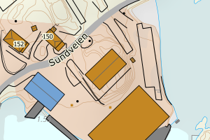 Kartbilde fra WMS-tjeneste av avviket