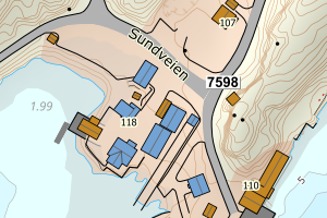 Kartbilde fra WMS-tjeneste av avviket