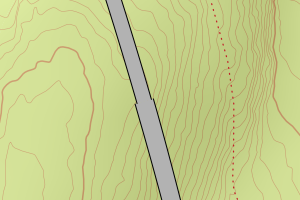 Kartbilde fra WMS-tjeneste av avviket