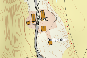 Kartbilde fra WMS-tjeneste av avviket