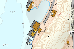 Kartbilde fra WMS-tjeneste av avviket
