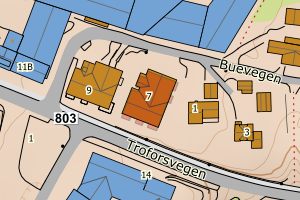 Kartbilde fra WMS-tjeneste av avviket