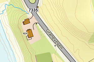 Kartbilde fra WMS-tjeneste av avviket