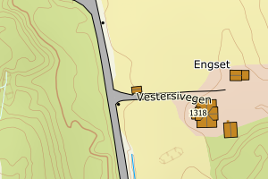 Kartbilde fra WMS-tjeneste av avviket