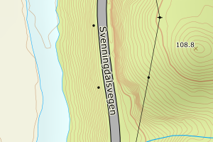 Kartbilde fra WMS-tjeneste av avviket
