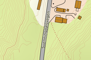 Kartbilde fra WMS-tjeneste av avviket