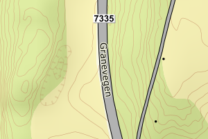 Kartbilde fra WMS-tjeneste av avviket