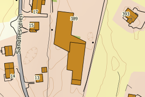 Kartbilde fra WMS-tjeneste av avviket