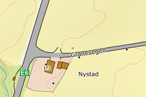 Kartbilde fra WMS-tjeneste av avviket
