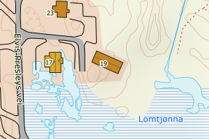 Kartbilde fra WMS-tjeneste av avviket