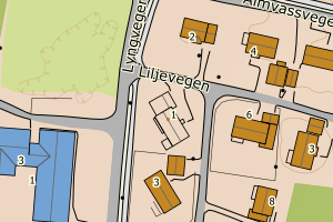 Kartbilde fra WMS-tjeneste av avviket