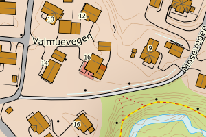 Kartbilde fra WMS-tjeneste av avviket