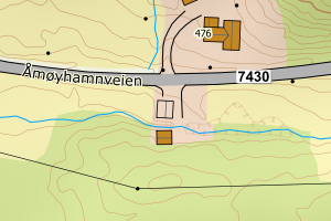 Kartbilde fra WMS-tjeneste av avviket