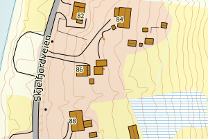 Kartbilde fra WMS-tjeneste av avviket