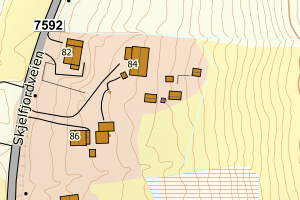 Kartbilde fra WMS-tjeneste av avviket