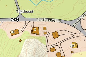 Kartbilde fra WMS-tjeneste av avviket