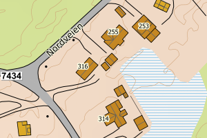 Kartbilde fra WMS-tjeneste av avviket