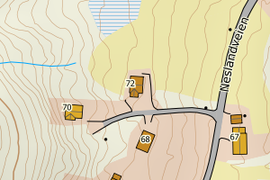 Kartbilde fra WMS-tjeneste av avviket