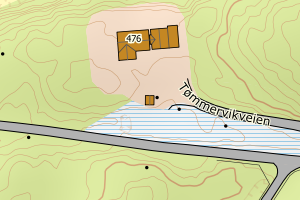 Kartbilde fra WMS-tjeneste av avviket