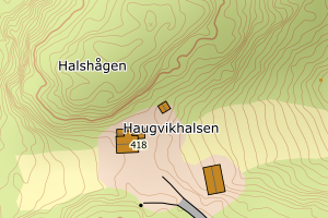 Kartbilde fra WMS-tjeneste av avviket