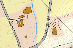 Kartbilde fra WMS-tjeneste av avviket