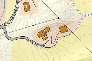 Kartbilde fra WMS-tjeneste av avviket
