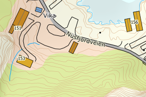 Kartbilde fra WMS-tjeneste av avviket