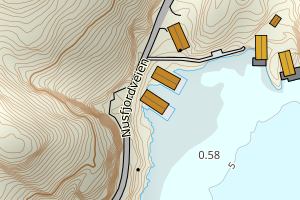 Kartbilde fra WMS-tjeneste av avviket
