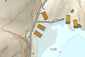 Kartbilde fra WMS-tjeneste av avviket
