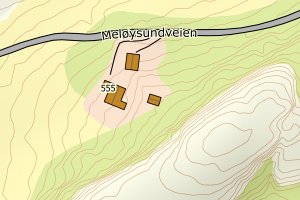 Kartbilde fra WMS-tjeneste av avviket
