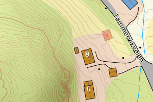 Kartbilde fra WMS-tjeneste av avviket