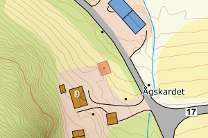 Kartbilde fra WMS-tjeneste av avviket