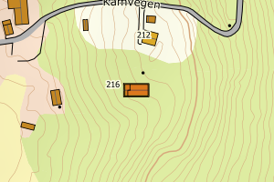 Kartbilde fra WMS-tjeneste av avviket