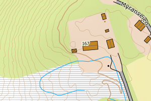 Kartbilde fra WMS-tjeneste av avviket