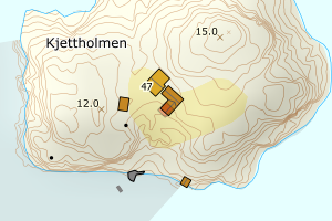 Kartbilde fra WMS-tjeneste av avviket