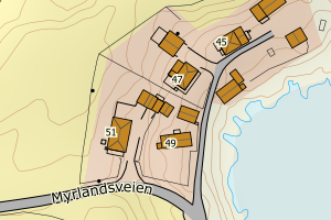 Kartbilde fra WMS-tjeneste av avviket