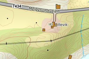 Kartbilde fra WMS-tjeneste av avviket