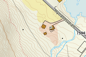 Kartbilde fra WMS-tjeneste av avviket