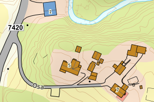 Kartbilde fra WMS-tjeneste av avviket